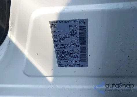 2014 Infiniti Qx60 z USA, uszkodzony, nr VIN 5N1AL0MM4EC552630